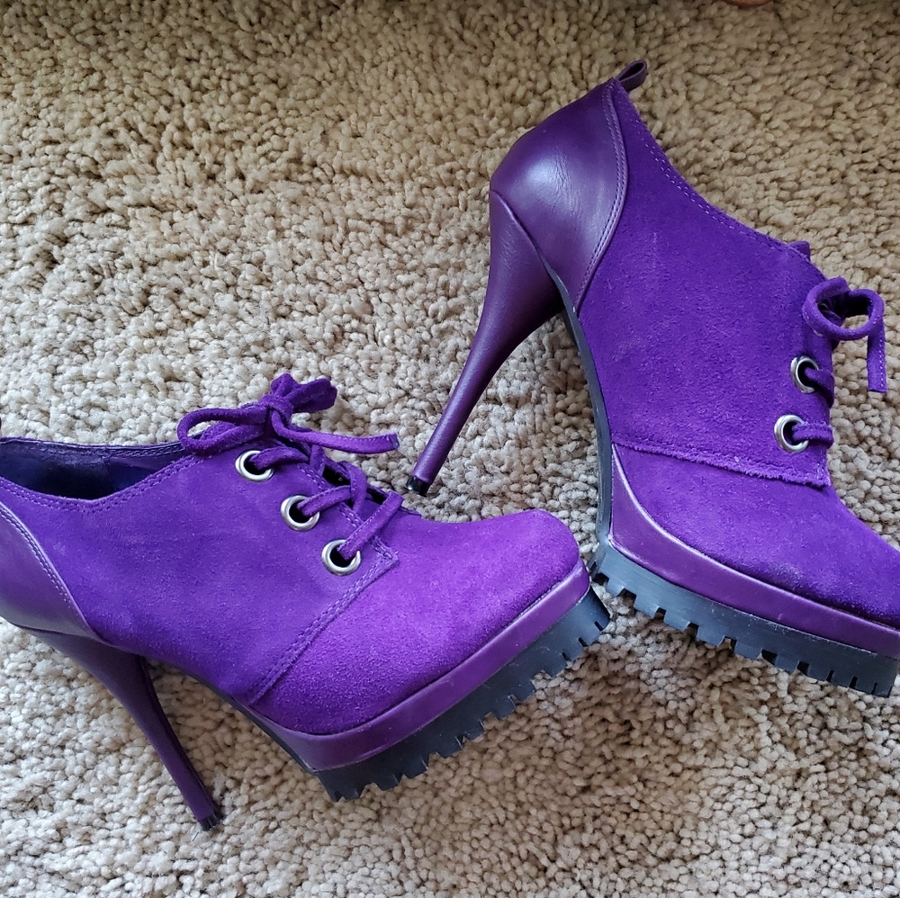 Luichiny Anna Purple Platform Boot Heels